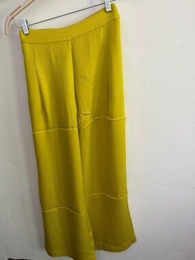 Carolina Herrera Chartreuse Wide-Leg Pants